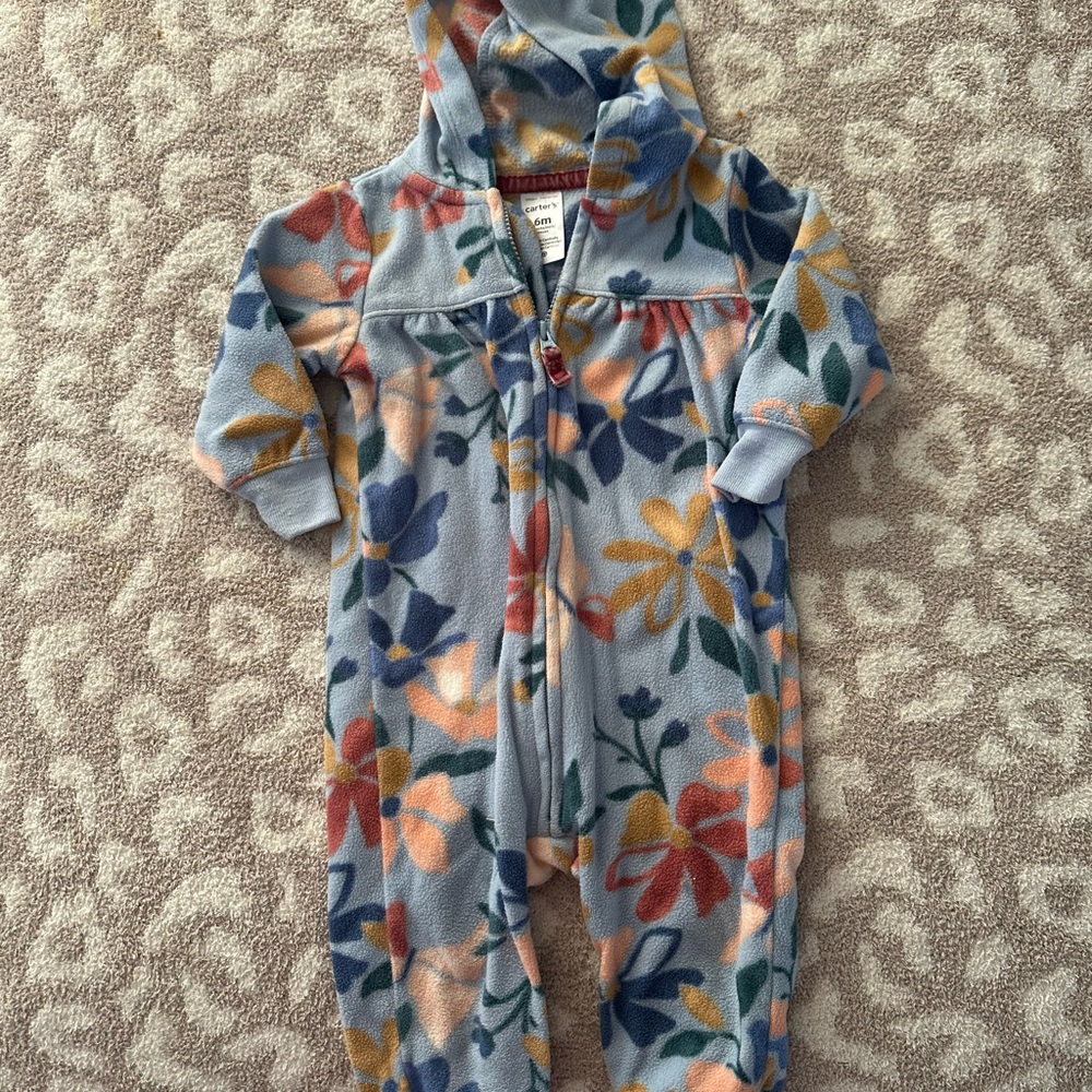 Carter's Floral Fleece Hooded Footie
